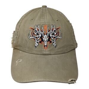 Browning Strapback Baseball Cap Brown One Size Adjustable Distressed Camouflage